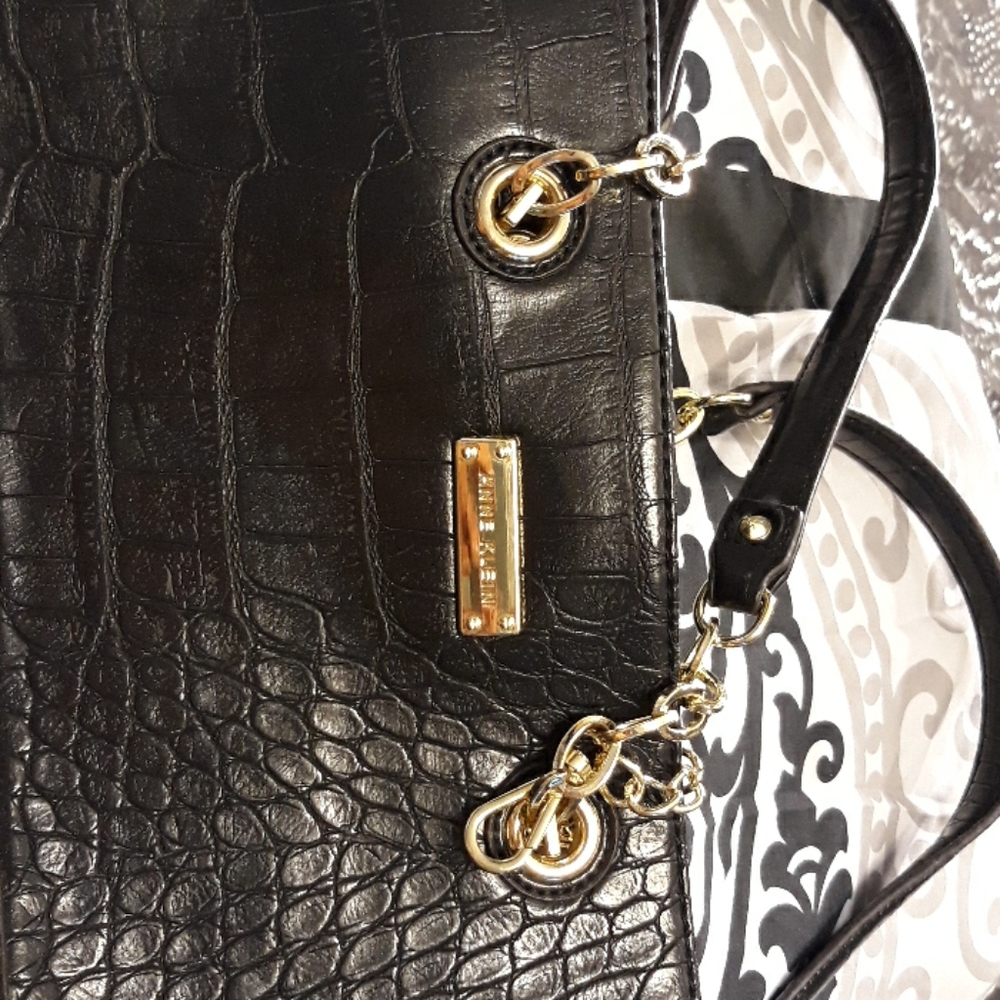 Anne Klein black faux leather bag